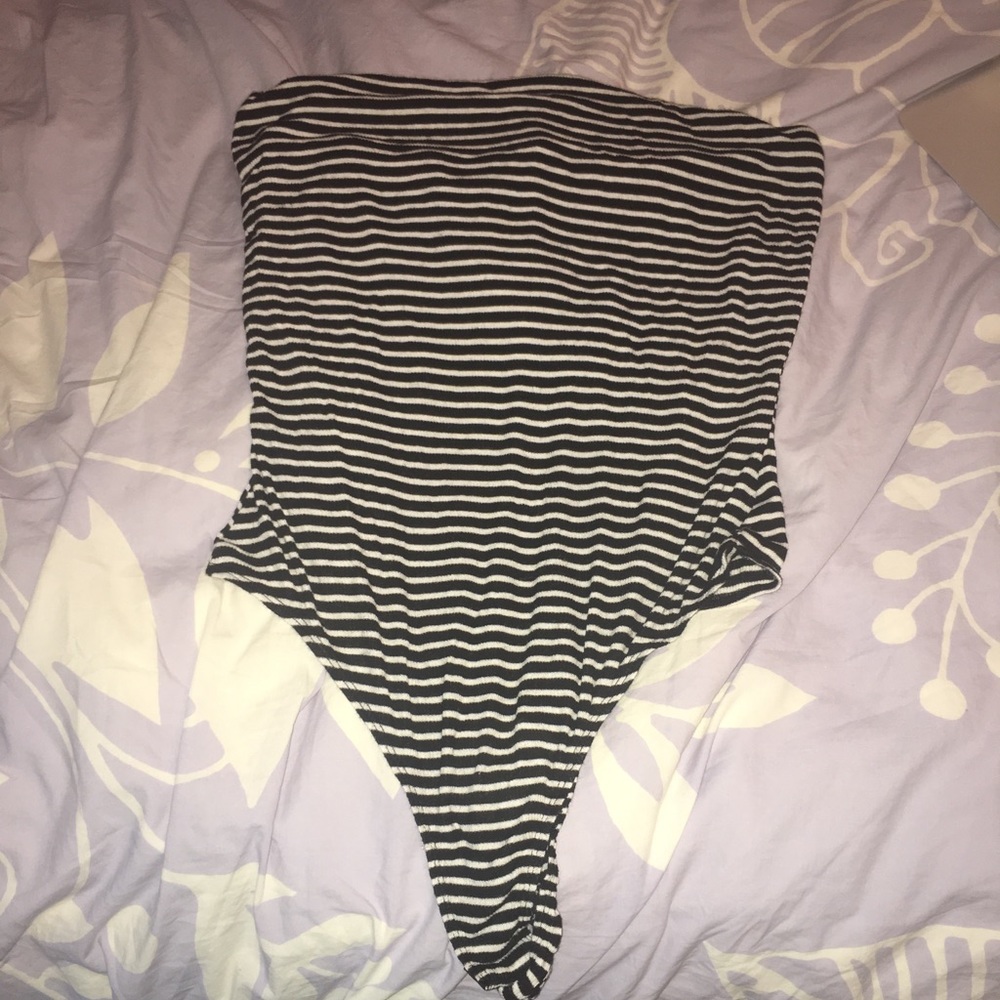 Strapless Striped body suit